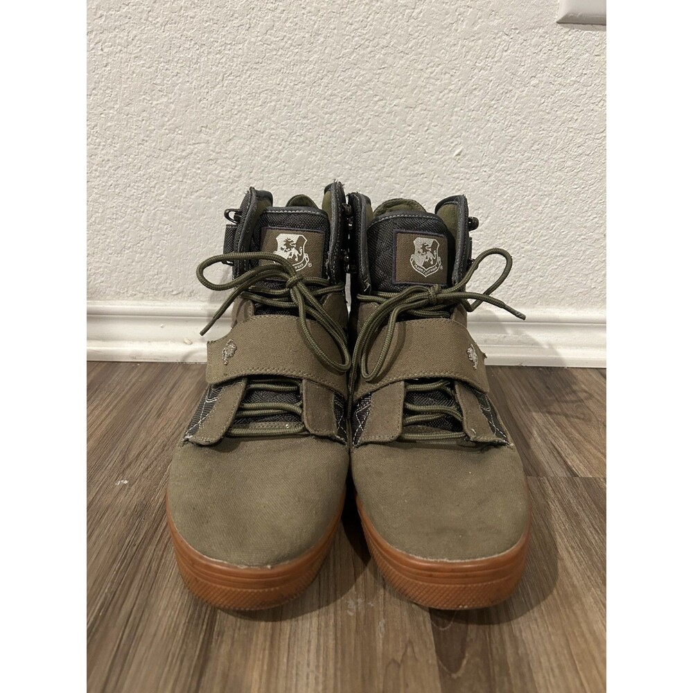 Vlado Atlas 2 High Top Sneakers Gray/Green Quilted Ankle Strap Men's Size 12